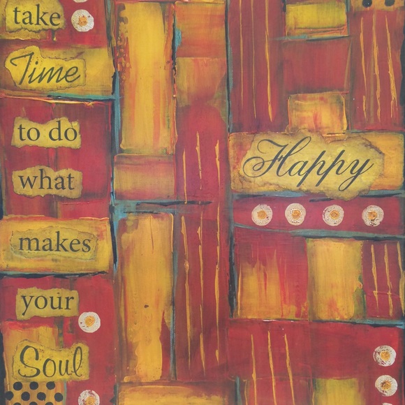 Other - “HAPPY” 16” x 20” Original Canvas Acrylic Inspirational Art